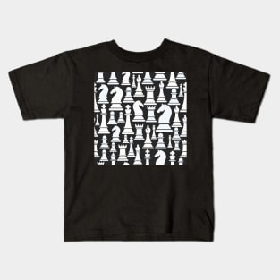 Chess Pattern Game Pieces Kids T-Shirt